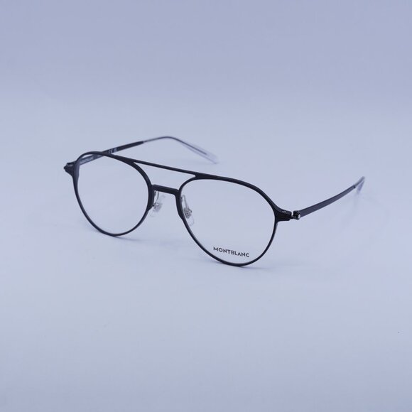 Montblanc MB0195O 001 Eyeglasses Black 55mm Aviator Frame - Picture 6 of 11